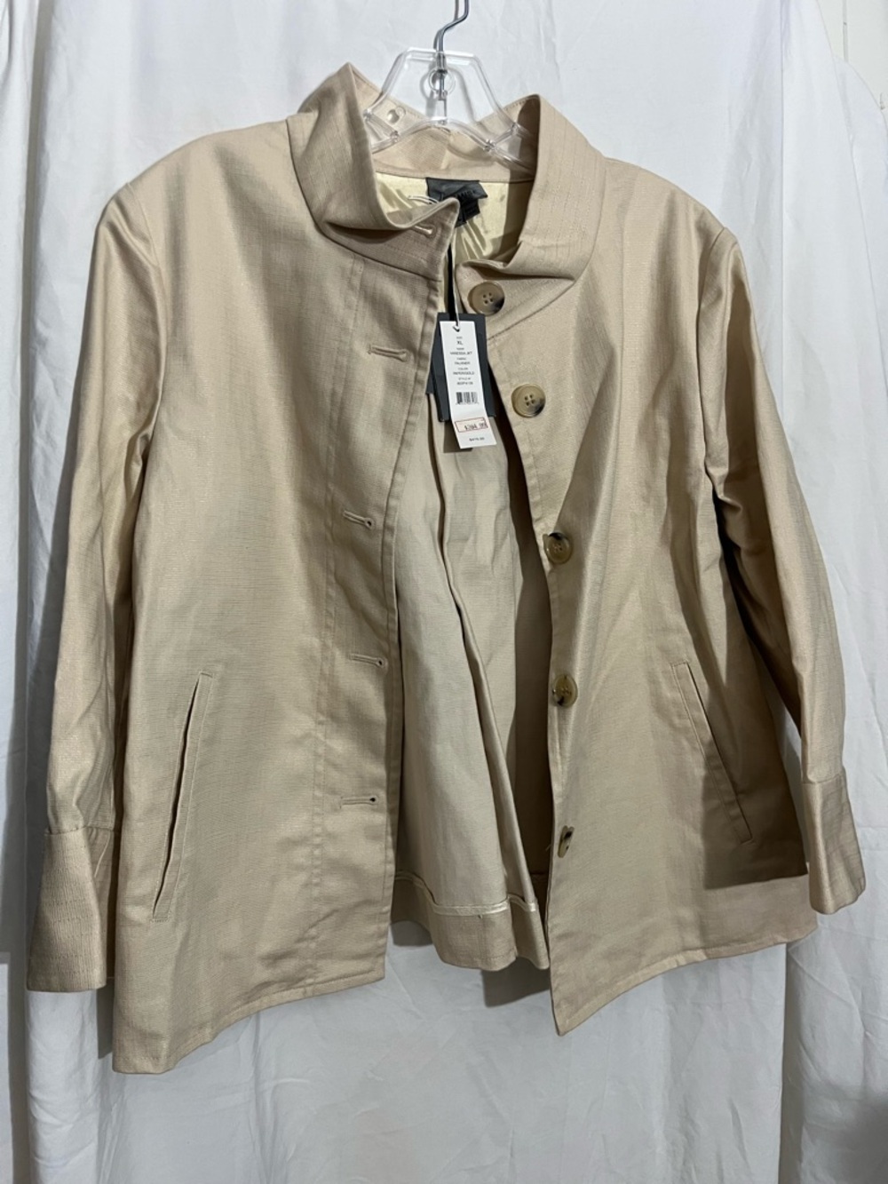 Premise Women's Beige Jacket with Button Front